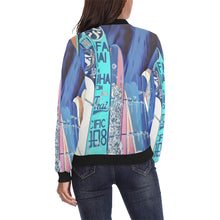 Load image into Gallery viewer, Surfboards Blue All Over Print Bomber Jacket for Women (Model H36)