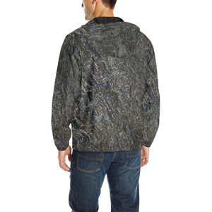 Marbled Abstract Glowing All Over Print Quilted Windbreaker for Men (Model H35)