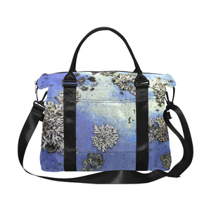 Patches of Moss Blue Large Capacity Duffle Bag (Model 1715)