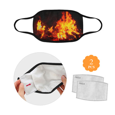 Feathery Flames Mouth Mask in One Piece (2 Filters Included) (Model M02)