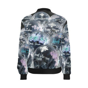 Painted Skulls Negative All Over Print Bomber Jacket for Women (Model H36)