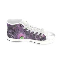 Load image into Gallery viewer, Peacock Feathers Purple Men’s Classic High Top Canvas Shoes (Model 017)