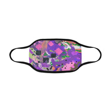 Load image into Gallery viewer, Abstract Squares Purple Mouth Mask in One Piece (2 Filters Included) (Model M02)