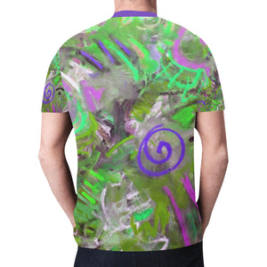Graffiti Abstract Green New All Over Print T-shirt for Men (Model T45)