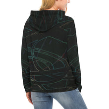 Load image into Gallery viewer, Abstract Circles Glowing All Over Print Hoodie for Women (USA Size) (Model H13)