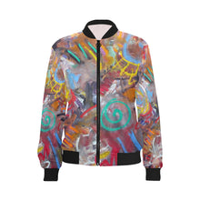 Load image into Gallery viewer, Graffiti Abstract All Over Print Bomber Jacket for Women (Model H36)