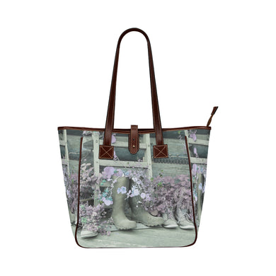 Blooming Boots Flower Purple Classic Tote Bag (Model 1644)