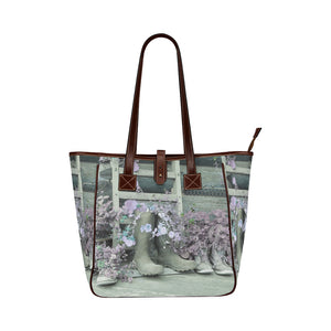 Blooming Boots Flower Purple Classic Tote Bag (Model 1644)
