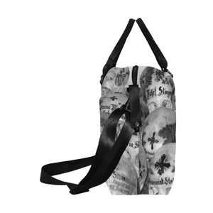 Painted Skulls Black and White Large Capacity Duffle Bag (Model 1715)