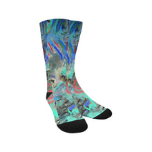 Load image into Gallery viewer, Graffiti Abstract Aqua Trouser Socks (For Men)