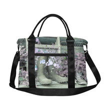 Load image into Gallery viewer, Blooming Boots Flower Purple Large Capacity Duffle Bag (Model 1715)