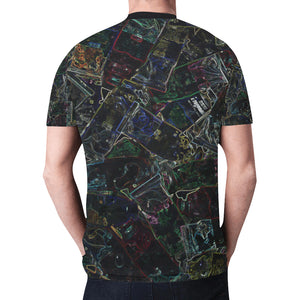 Oil Paints Glowing New All Over Print T-shirt for Men (Model T45)