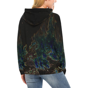 Feathery Flames Glowing All Over Print Hoodie for Women (USA Size) (Model H13)