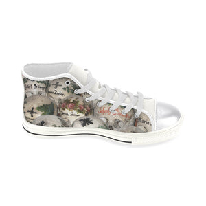 Painted Skulls Women's Classic High Top Canvas Shoes (Model 017)
