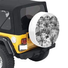 Load image into Gallery viewer, Painted Skulls Black and White 32 Inch Spare Tire Cover