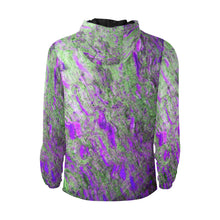 Load image into Gallery viewer, Marbled Abstract Purple All Over Print Quilted Windbreaker for Men (Model H35)