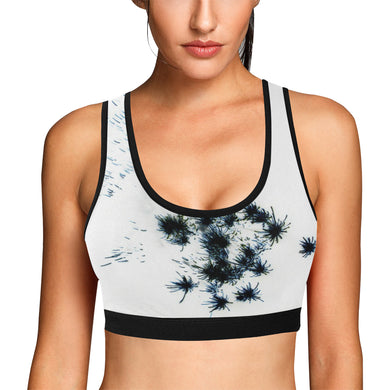 Fireworks Flower Negative Women's All Over Print Sports Bra (Model T52)