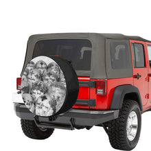 Load image into Gallery viewer, Painted Skulls Black and White 34 Inch Spare Tire Cover