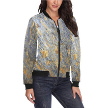 Load image into Gallery viewer, Marbled Abstract All Over Print Bomber Jacket for Women (Model H36)