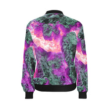 Load image into Gallery viewer, Molten Flames Magenta All Over Print Bomber Jacket for Women (Model H36)