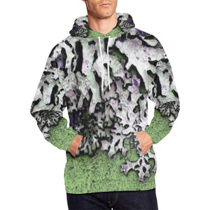 Moss Green All Over Print Hoodie for Men/Large Size (USA Size) (Model H13)