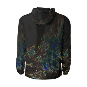 Feathery Flames Glowing All Over Print Quilted Windbreaker for Men (Model H35)