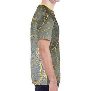 Crackling Yellow New All Over Print T-shirt for Men (Model T45)