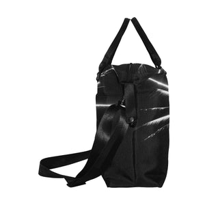 Fireworks Star Black and White Large Capacity Duffle Bag (Model 1715)
