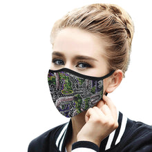 Load image into Gallery viewer, Complex Graffiti Glowing Mouth Mask in One Piece (2 Filters Included) (Model M02)