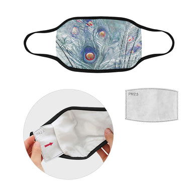 Peacock Feathers Negative Mouth Mask in One Piece (2 Filters Included) (Model M02)