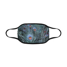 Load image into Gallery viewer, Peacock Feathers Blue Mouth Mask in One Piece (2 Filters Included) (Model M02)