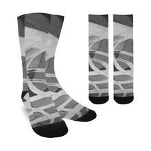 Load image into Gallery viewer, Abstract Circles Black and White Trouser Socks (For Men)