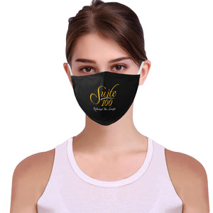 suite100black 3D Mouth Mask with Drawstring (Model M04)