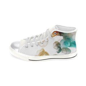 Jellyfish Negative Women's Classic High Top Canvas Shoes (Model 017)