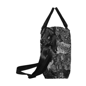 Paisley Power Black and White Large Capacity Duffle Bag (Model 1715)