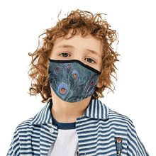 Load image into Gallery viewer, Peacock Feathers Blue Mouth Mask in One Piece (2 Filters Included) (Model M02)