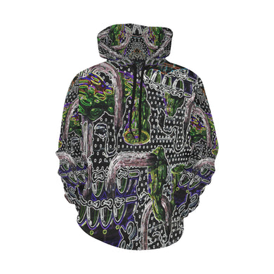Complex Graffiti Glowing All Over Print Hoodie for Women (USA Size) (Model H13)
