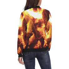 Load image into Gallery viewer, Sea of Flames All Over Print Bomber Jacket for Women (Model H36)