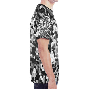 Holiday Paisley Black and White Mosaic New All Over Print T-shirt for Men (Model T45)
