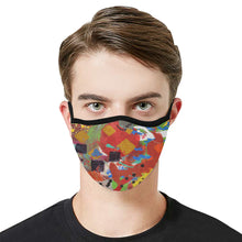 Load image into Gallery viewer, Abstract Squares Mouth Mask in One Piece (2 Filters Included) (Model M02)