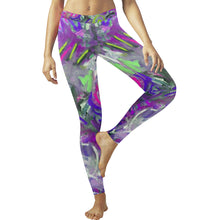 Load image into Gallery viewer, Graffiti Abstract Purple Low Rise Leggings (Invisible Stitch) (Model L05)