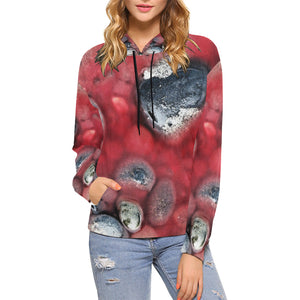 Puddle of Love Red All Over Print Hoodie for Women (USA Size) (Model H13)