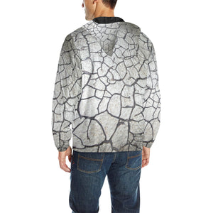 Crackle All Over Print Quilted Windbreaker for Men (Model H35)