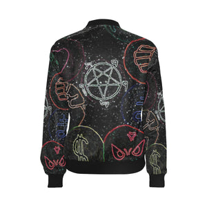Dante's Inferno Glowing All Over Print Bomber Jacket for Women (Model H36)