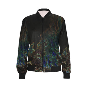 Feathery Flames Glowing All Over Print Bomber Jacket for Women (Model H36)