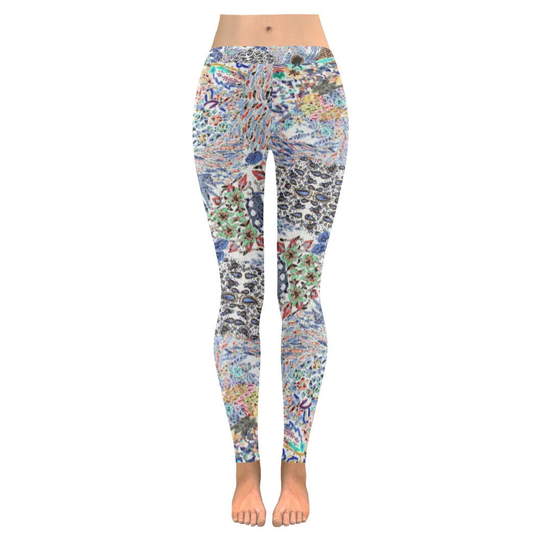 Fun and Fancy Paisley Reverse Low Rise Leggings (Invisible Stitch) (Model L05)