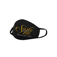 Load image into Gallery viewer, Suite 100 Black and Gold Mouth Mask