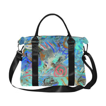 Load image into Gallery viewer, Graffiti Abstract Aqua Large Capacity Duffle Bag (Model 1715)