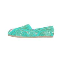 Load image into Gallery viewer, Rose Bouquet Flower Aqua Unisex Classic Canvas Slip-On (Model 1206)