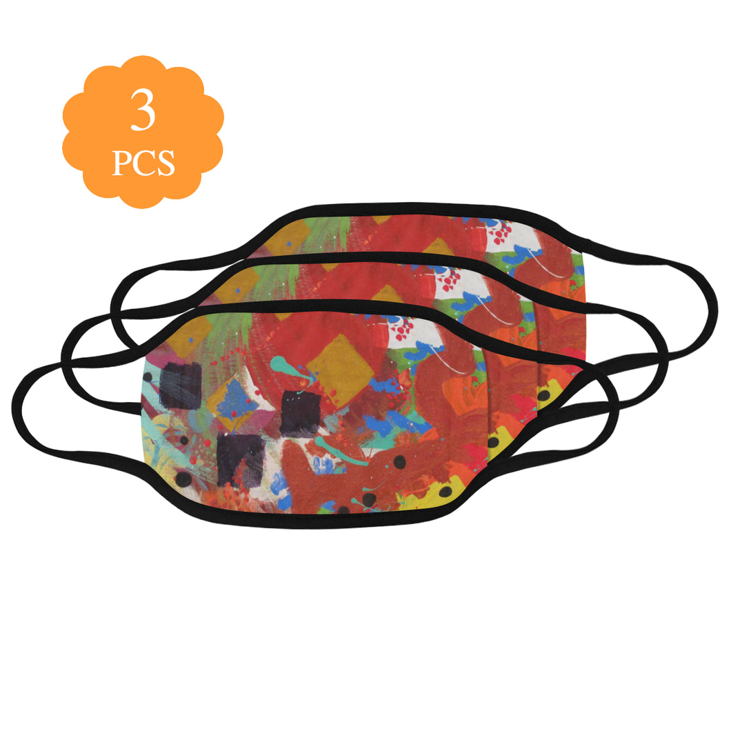 Abstract Squares Mouth Mask (Pack of 3)